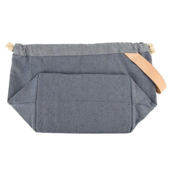 Fringe Supply Co. Chambray Blue Field Project Bag With Leather Strap NEW - Picture 2 of 4